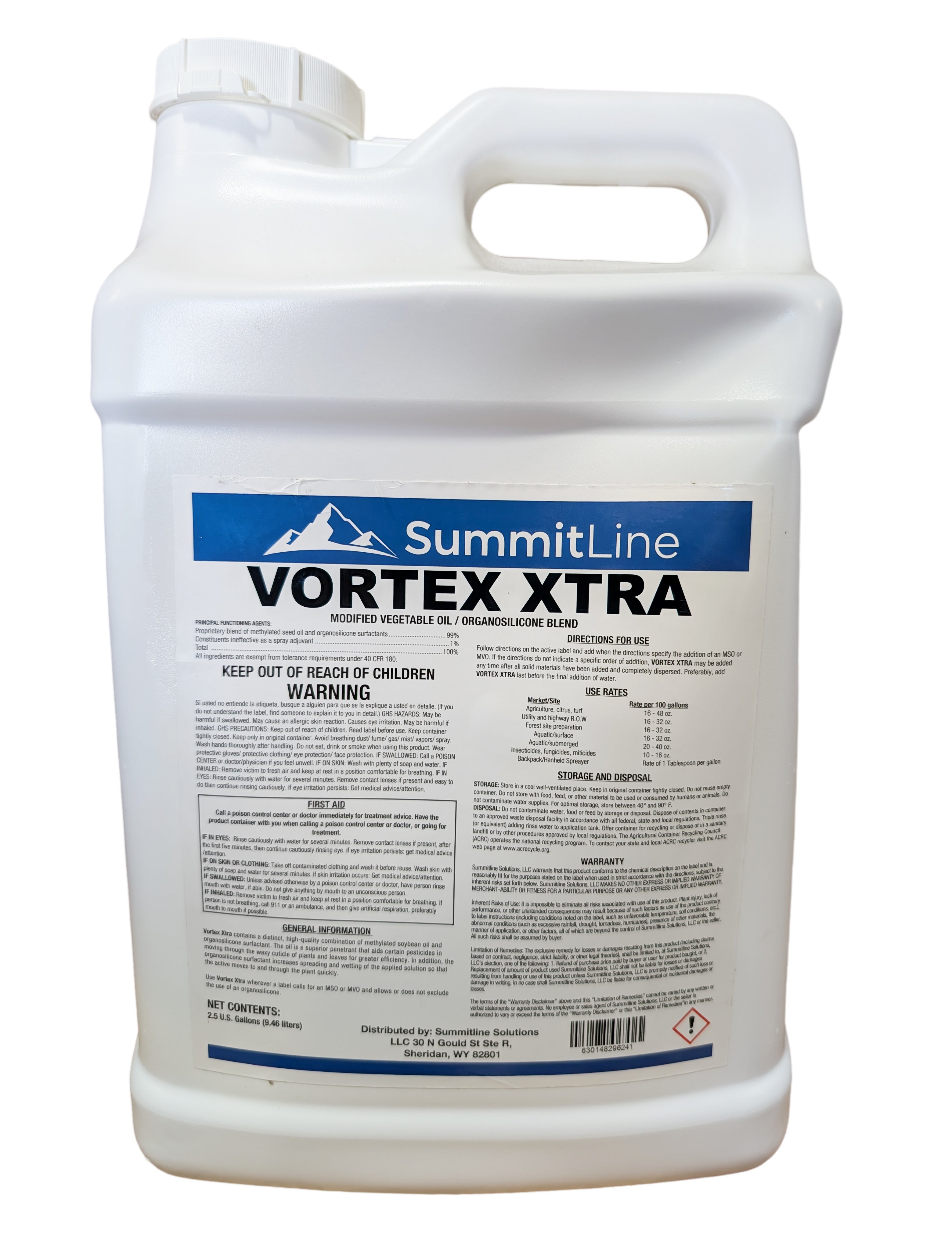 Vortex Xtra Premium Organosilicone MSO Spray Adjuvant jug (2.5 gal)