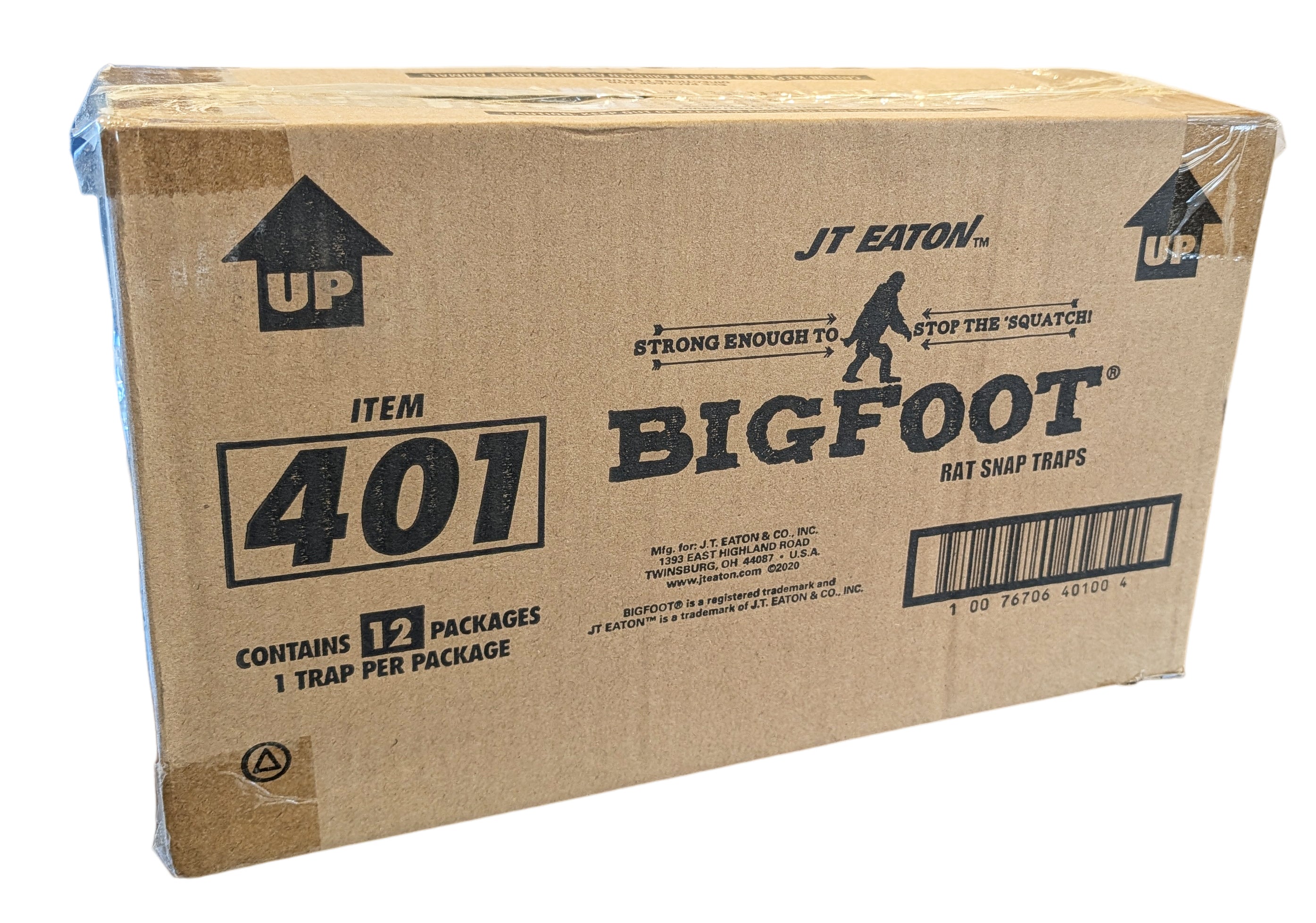 JT Eaton Bigfoot Rat Size Snap Trap 401 with Expanded Trigger case (12 traps)