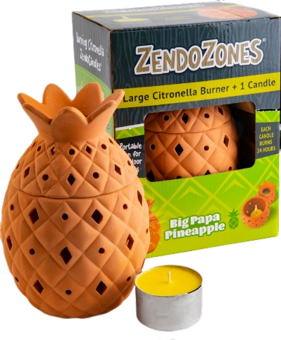 ZendoZones Big Papa Pineapple Citronella Burner – 8" Outdoor Candle Holder