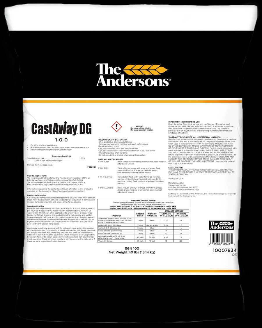 CastAway DG Tea Seed Meal Fertilizer 1-0-0 bag (40 lbs)