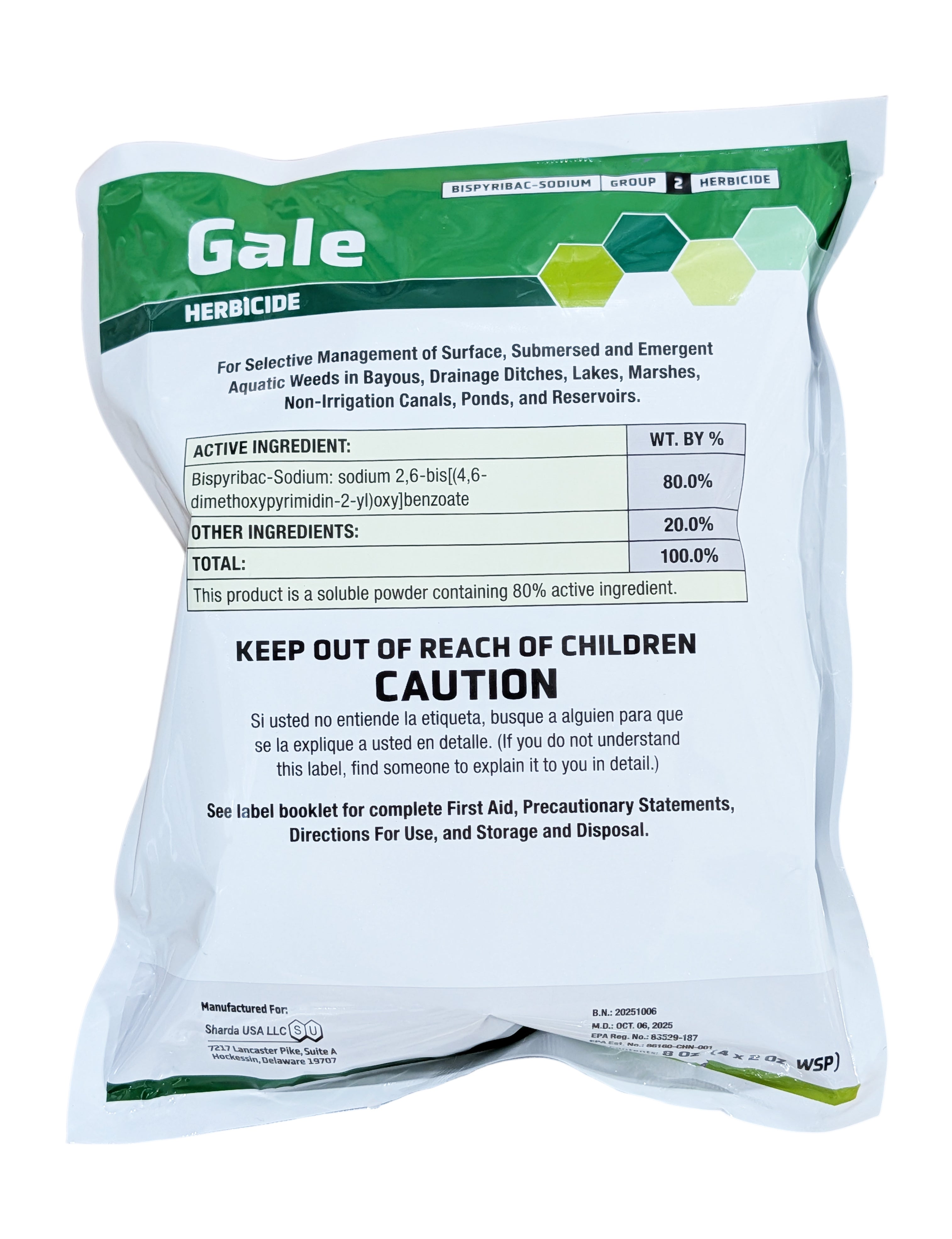 Gale Aquatic Herbicide 80% WSP (Generic Tradewind) bag (4 x 2 oz wsp)