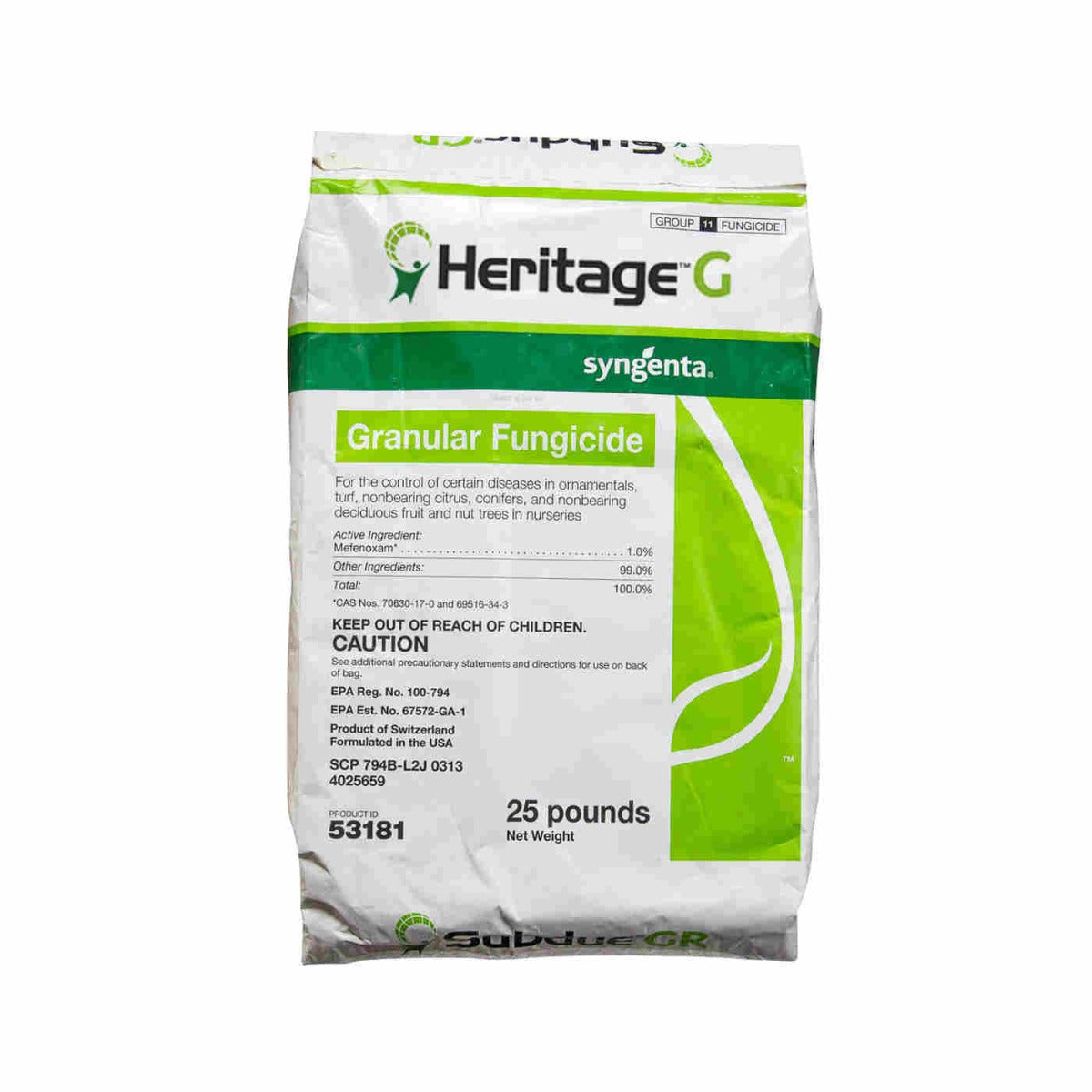 Heritage G Fungicide bag (30 lbs)
