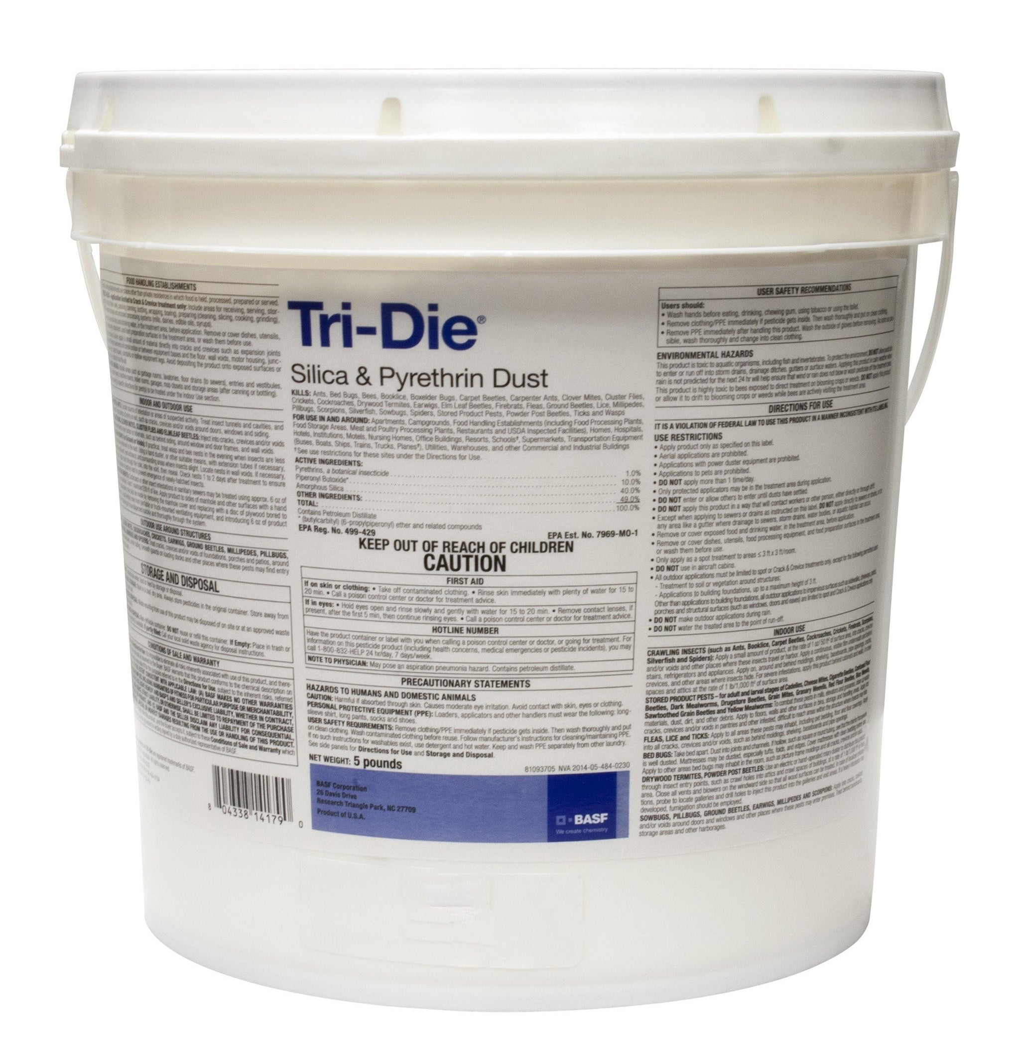Tri-Die Silica & Pyrethrin Dust bucket (5 lbs)