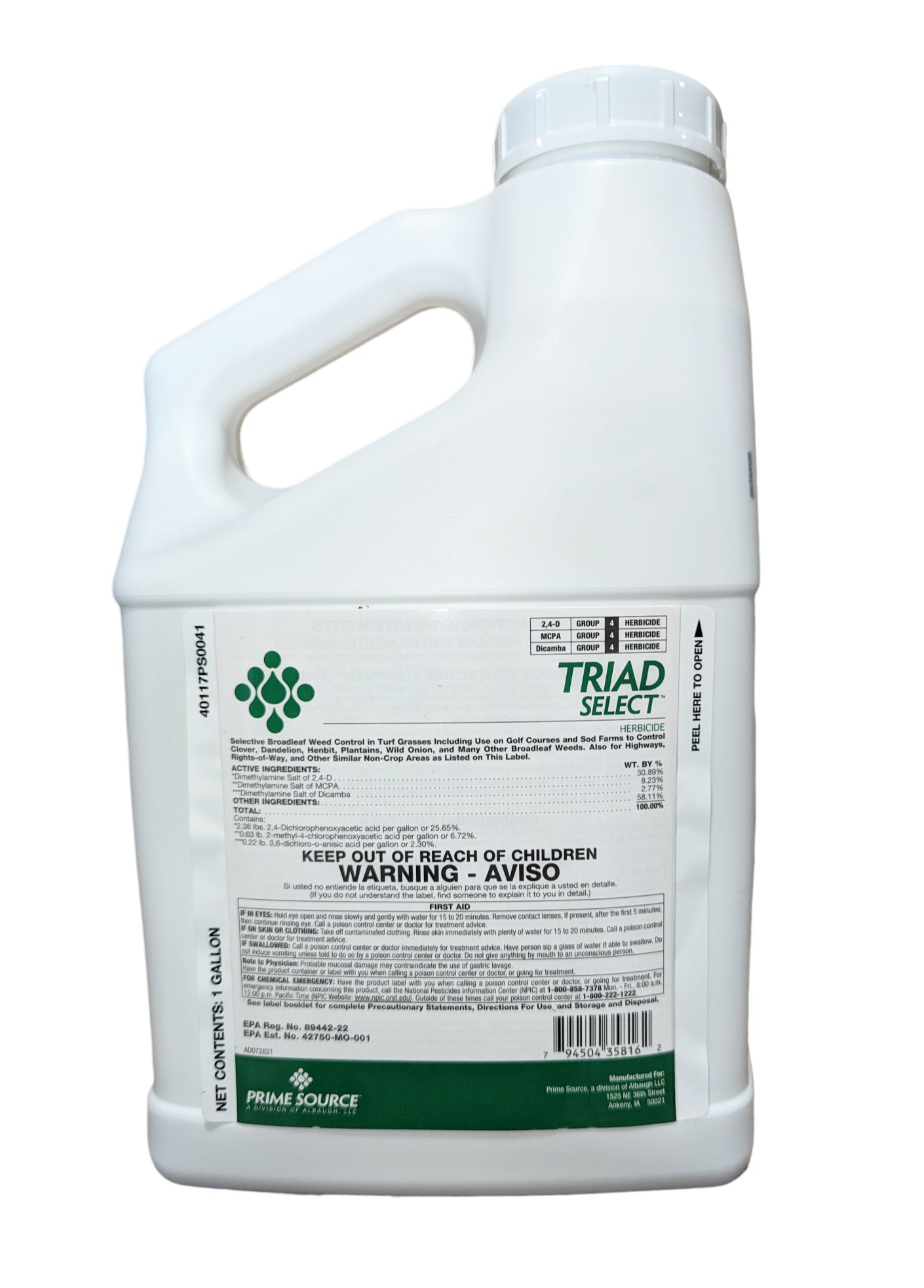 broad spectrum systemic herbicide Triad QC Select Herbicide Gallon