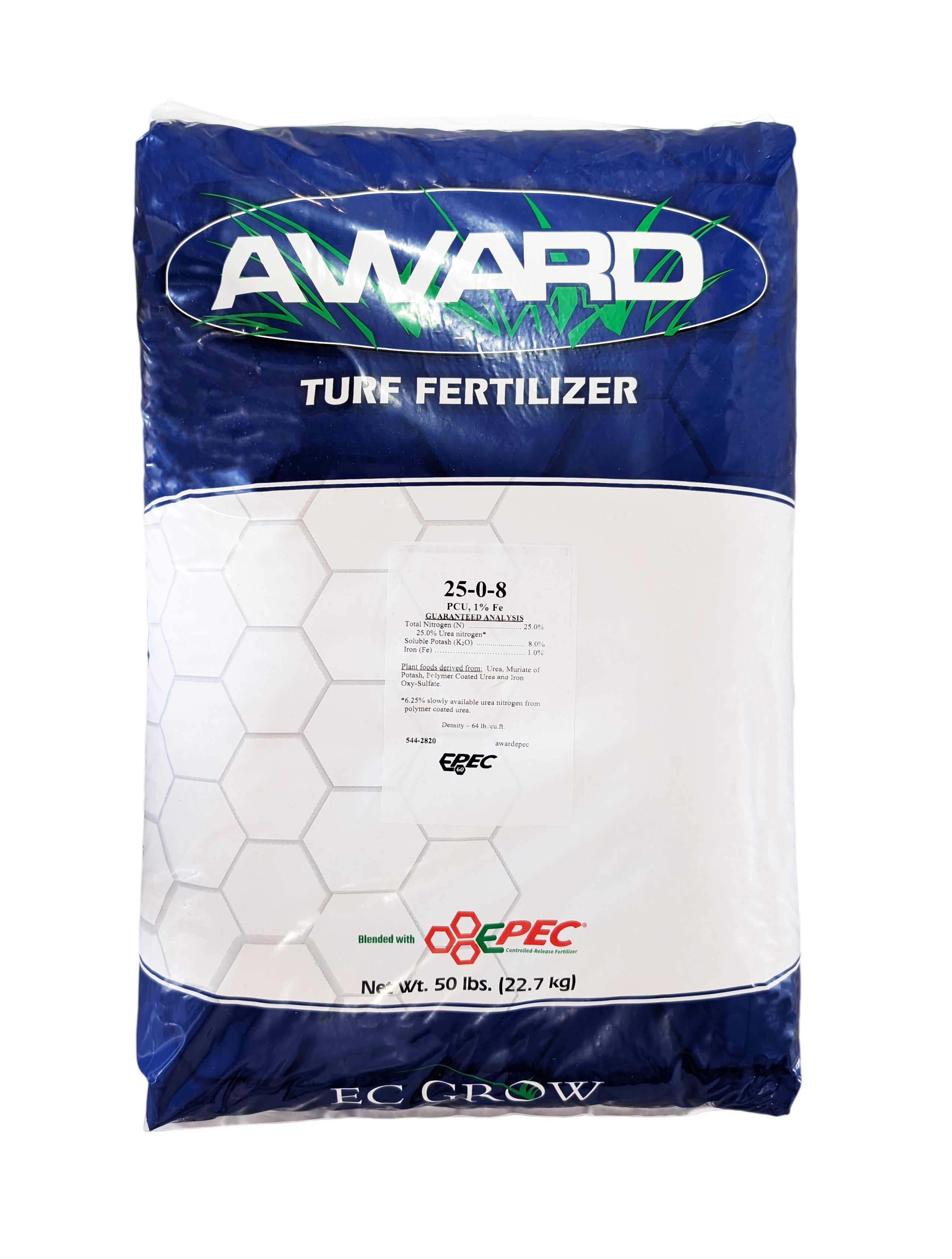 25-0-8 Turf Fertilizer 25% PCU and 1% Fe bag (50 lbs)