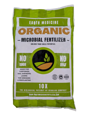 Earth Medicine Organic Microbial Fertilizer Greens Grade bag (50 lbs)