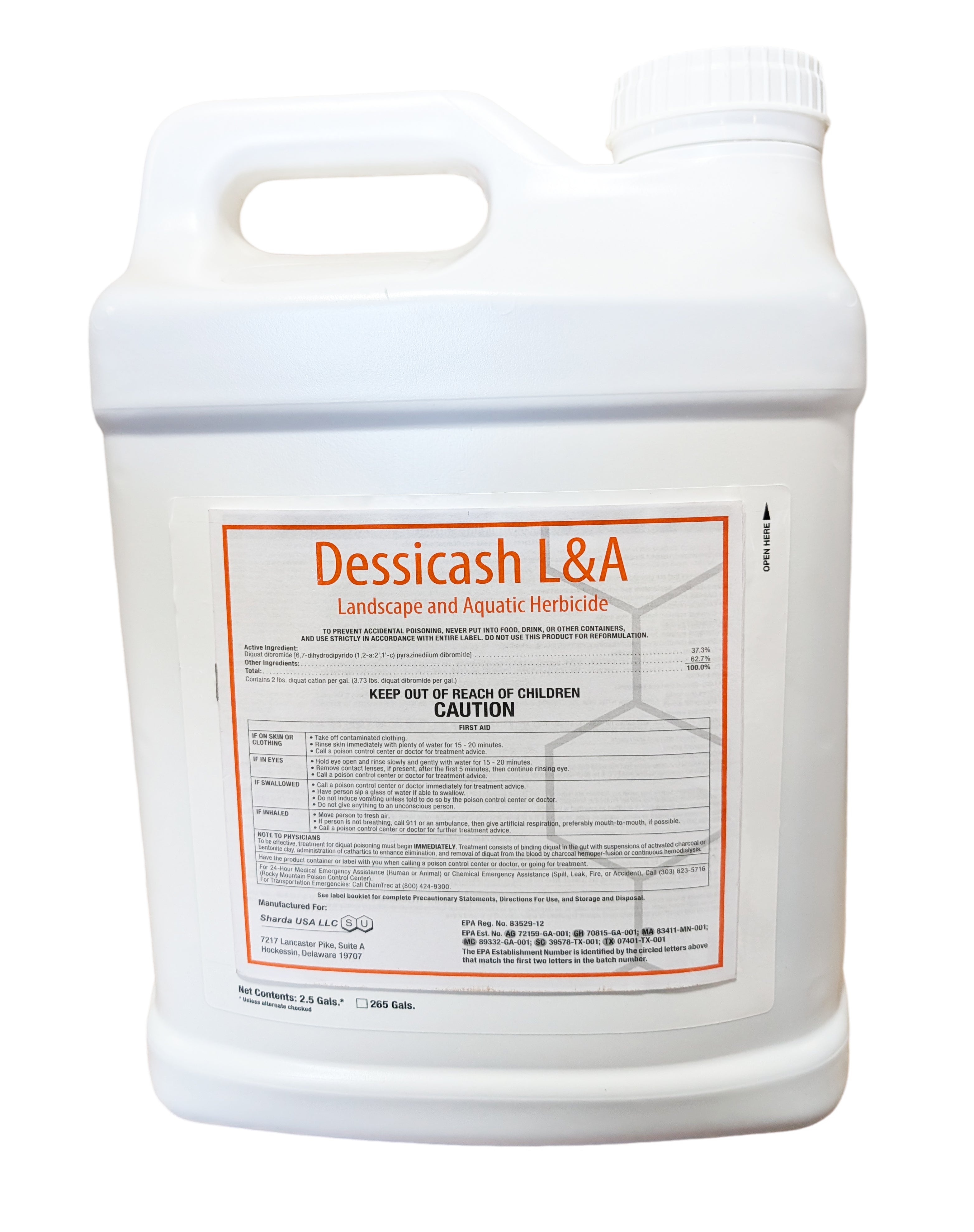 Diquat 37.3% (Dessicash L&A) Landscape & Aquatic Herbicide jug (2.5 gal)