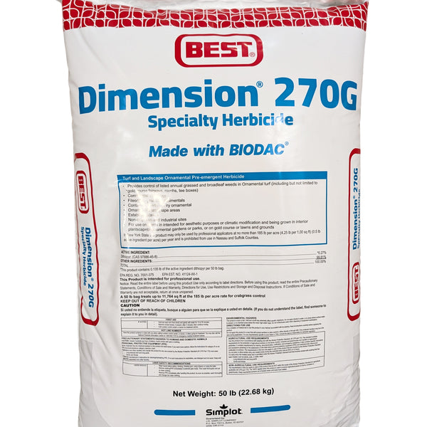 dimension 25g herbicide Dimension 270G Pre-Emergent Granular Herbicide 50 lb