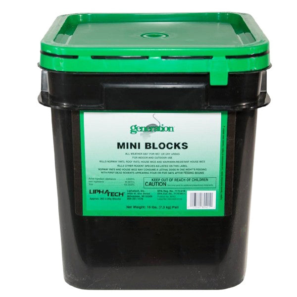 Generation Mini Blocks Single Feed Rodent Bait With Difethialone Generation mini blocks single feed rodent bait with difethialone