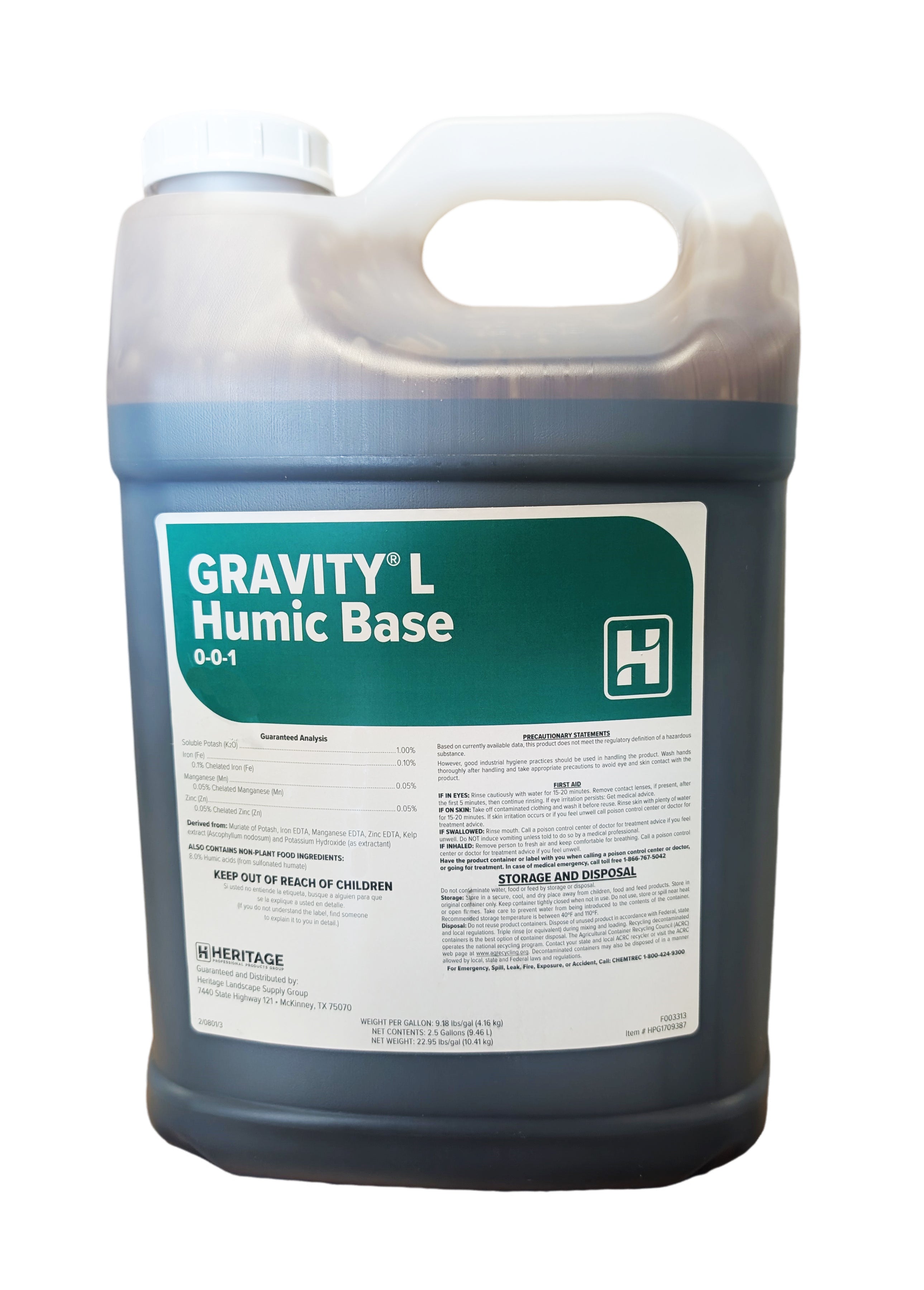Gravity L Humic Base jug (2.5 gal)