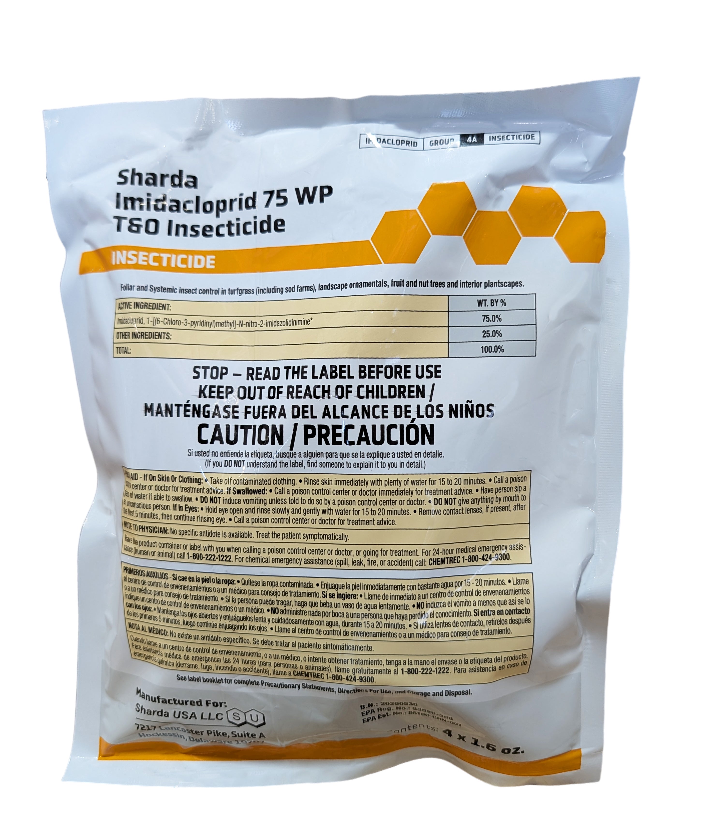 Imidacloprid 75 WP Systemic Insecticide – Generic Merit 75 WP bag (4 x 1.6 oz packets)