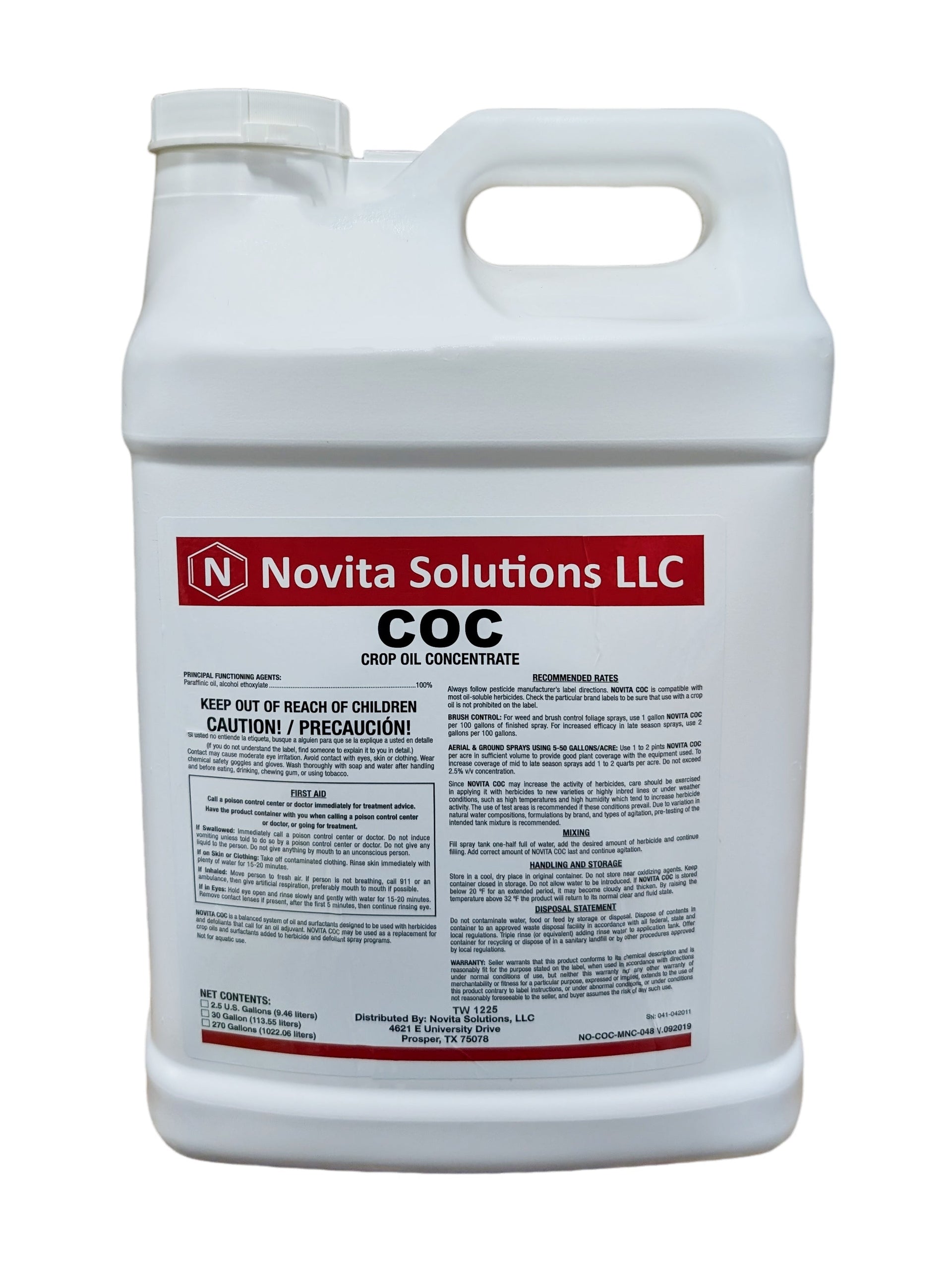 coc herbicide Crop Oil Concentrate jug (2.5 gal)