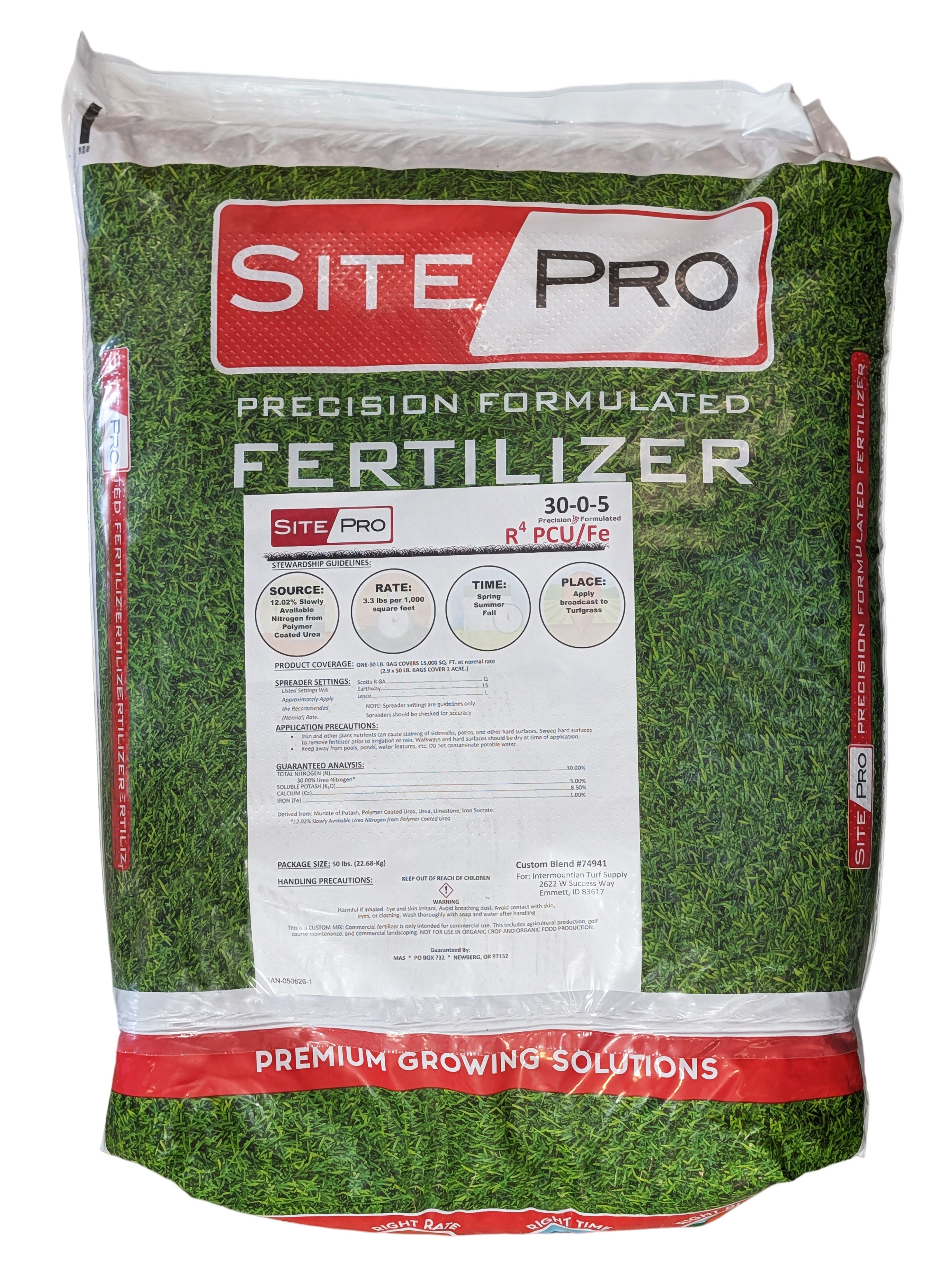 Site Pro 30-0-5 Fertilizer with 1% Iron bag (50 lbs)