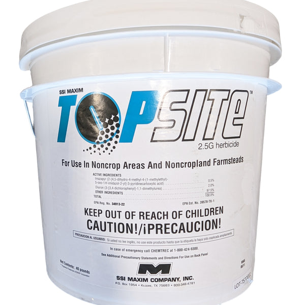 over the top herbicide label Topsite 2.5G Herbicide bucket (40 lbs)