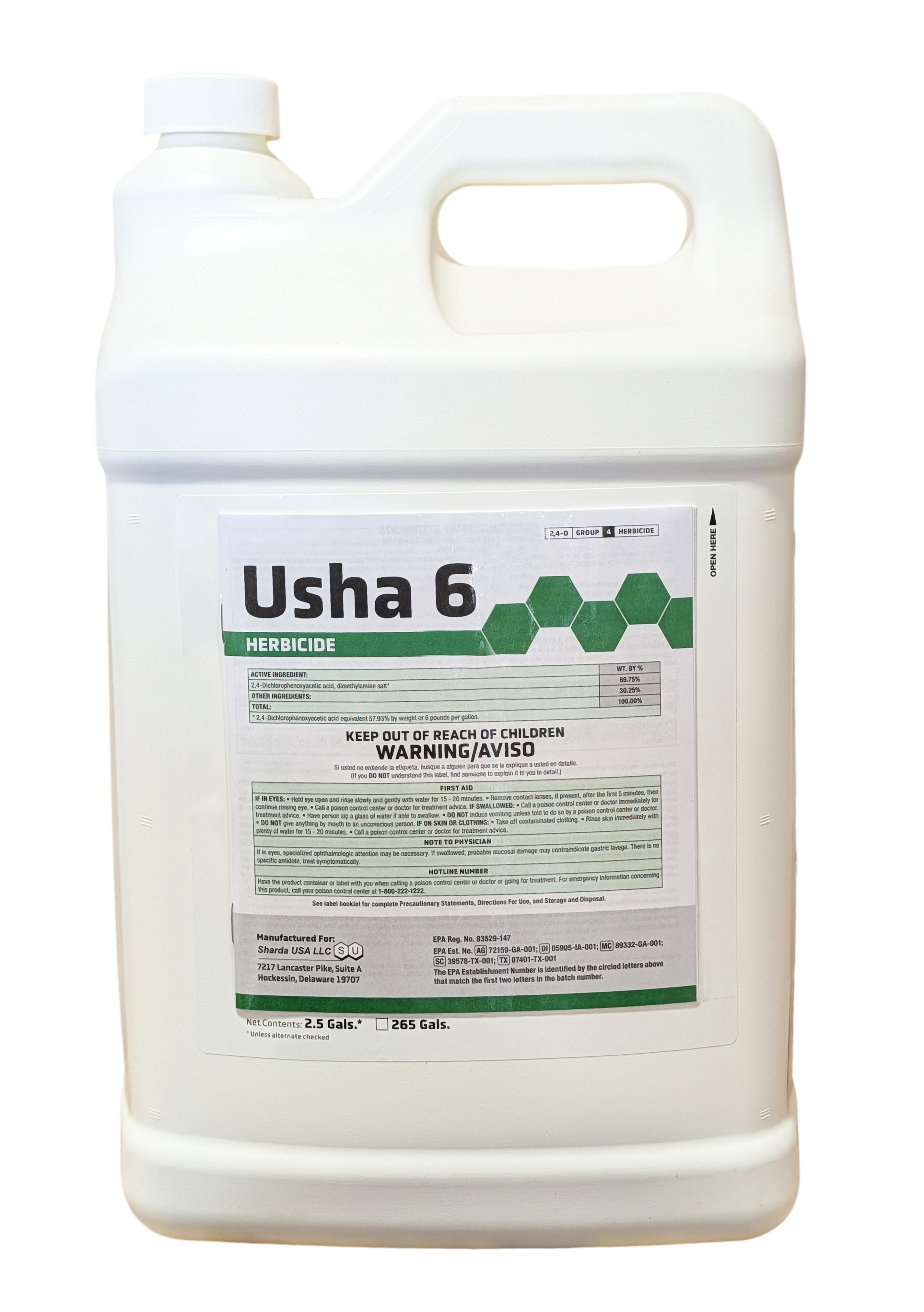 Usha 6 Herbicide  2,4-D Amine 6 jug (2.5 gal)